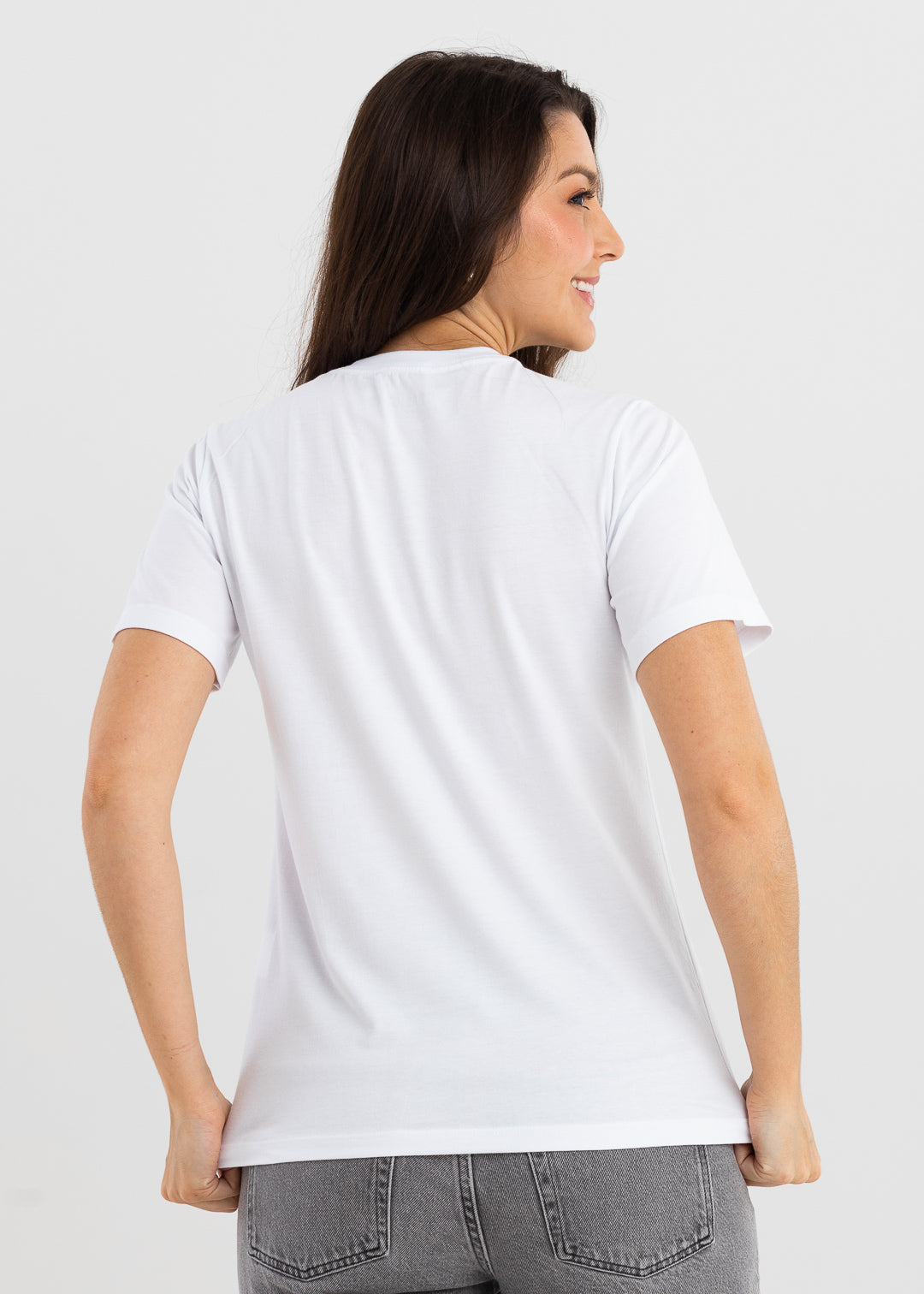 Camiseta Básica Feminina Malha Pima - Branca