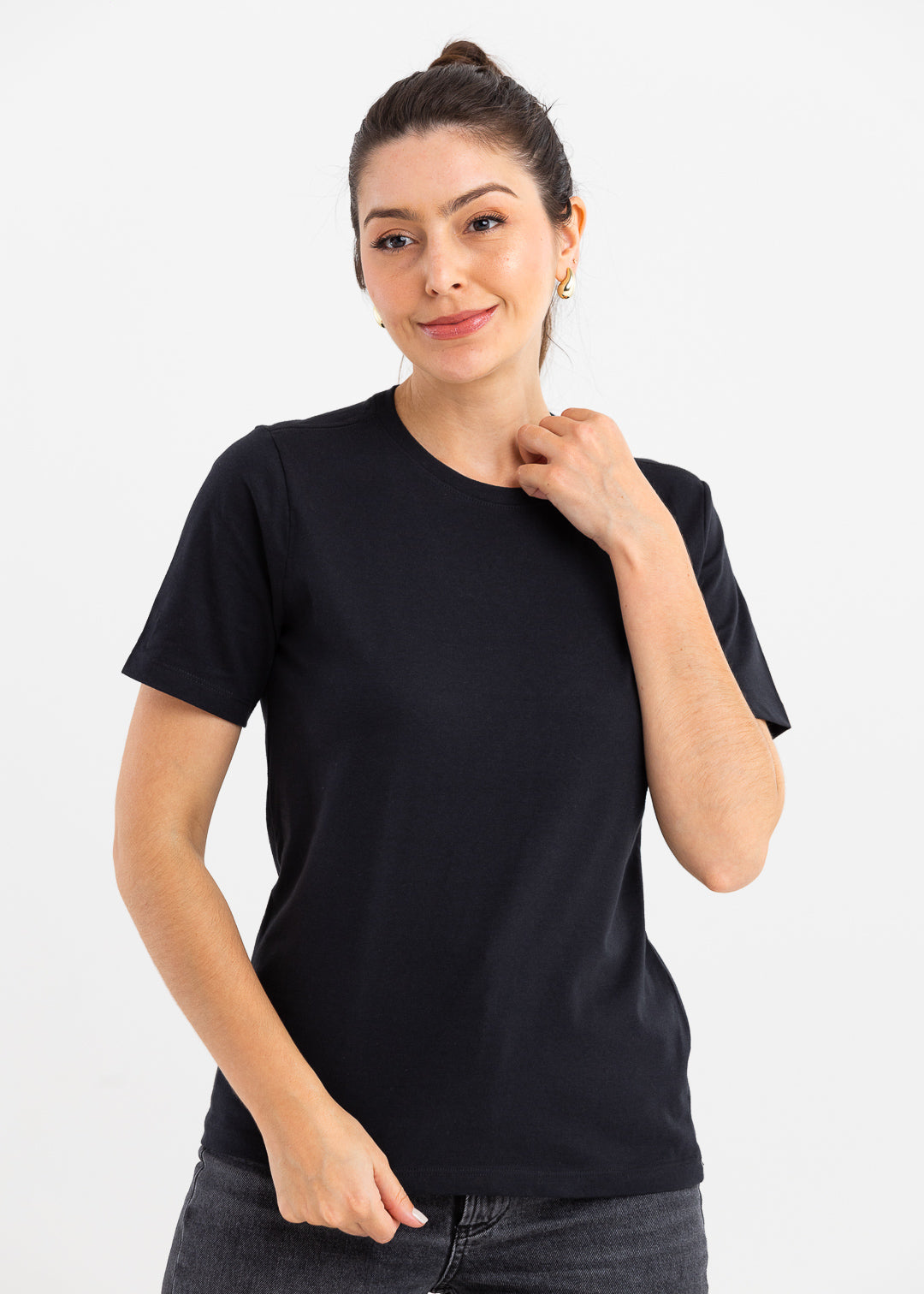 Camiseta Básica Feminina Malha Pima - Preta