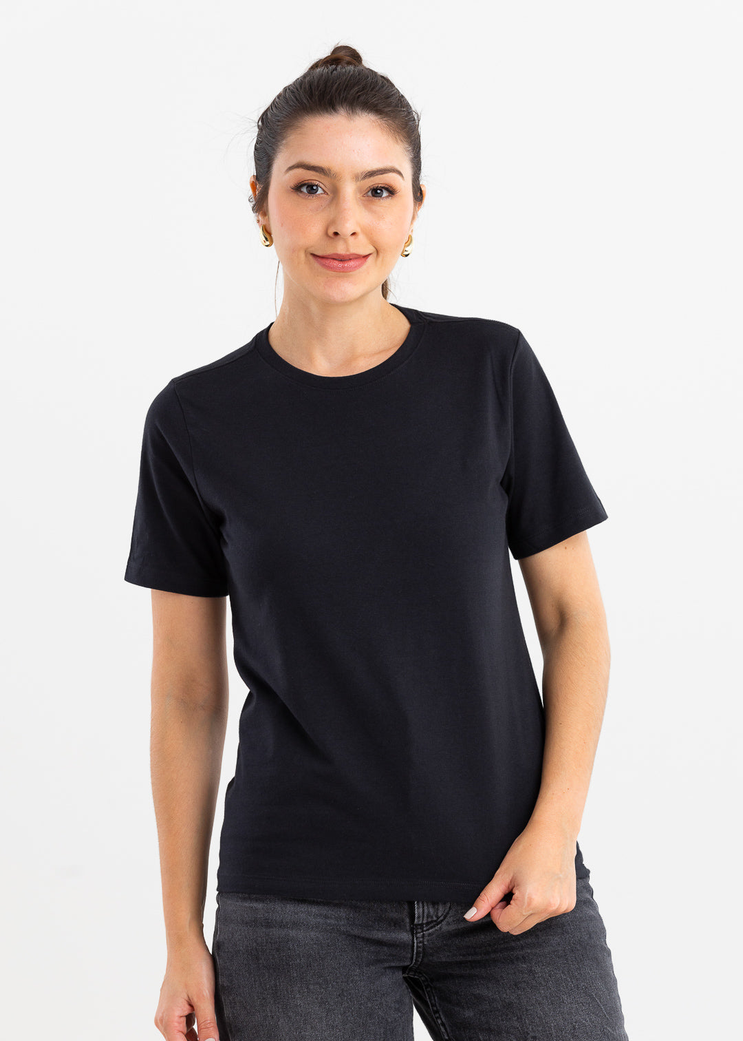 Camiseta Básica Feminina Malha Pima - Preta