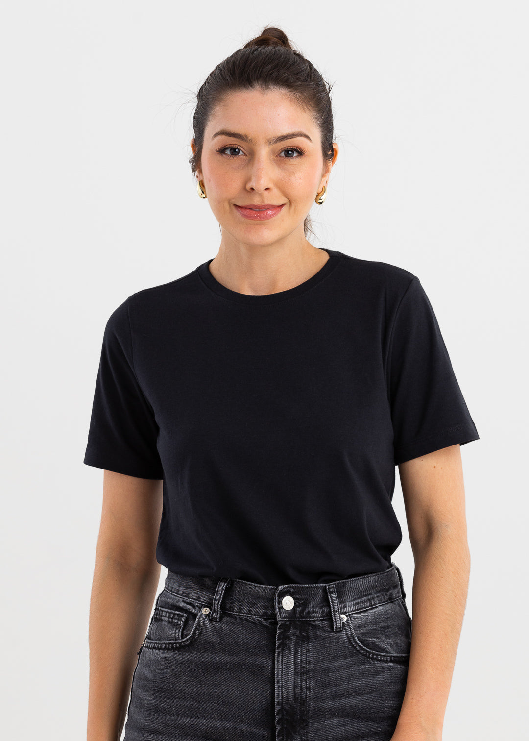 Camiseta Básica Feminina Malha Pima - Preta