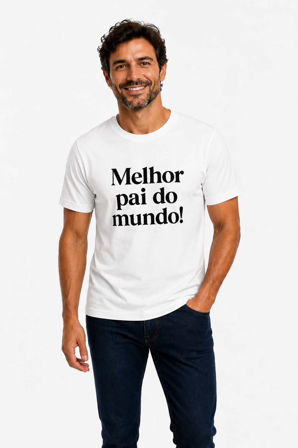 Camiseta Melhor Pai do Mundo Branca