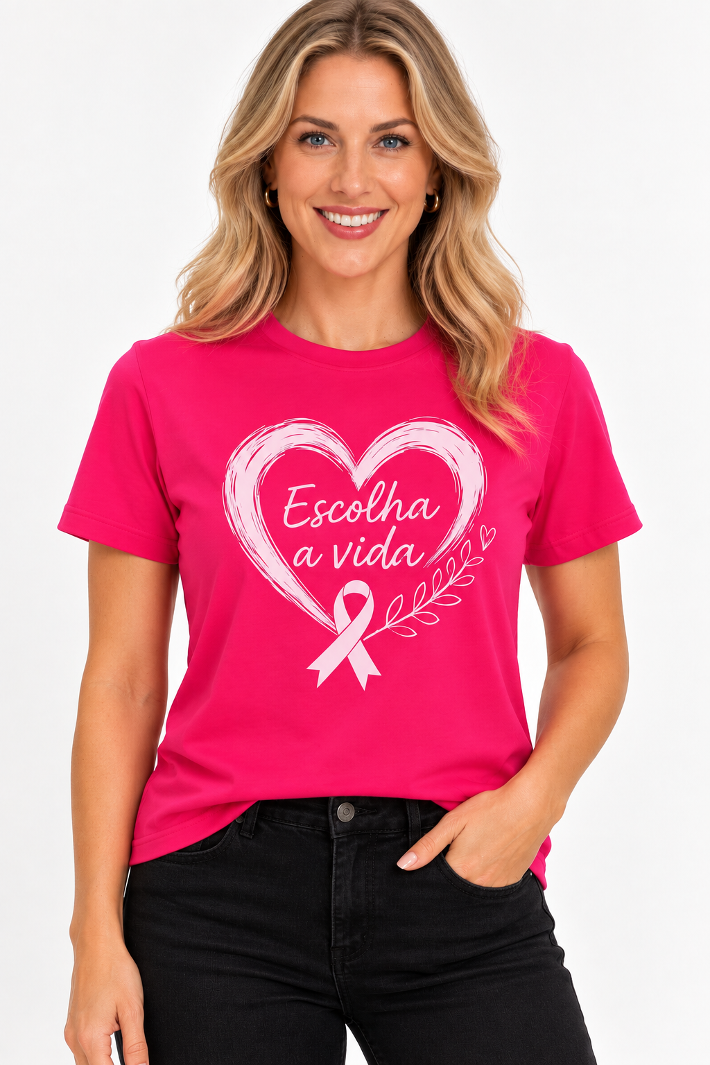 Camiseta Outubro Rosa - Escolha a Vida