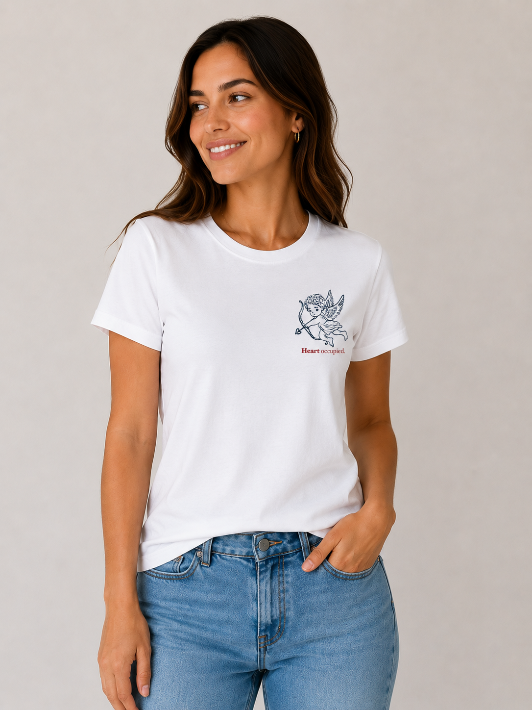 Camiseta Feminina Dia dos Namorados — Cupido - Peito Esquerdo
