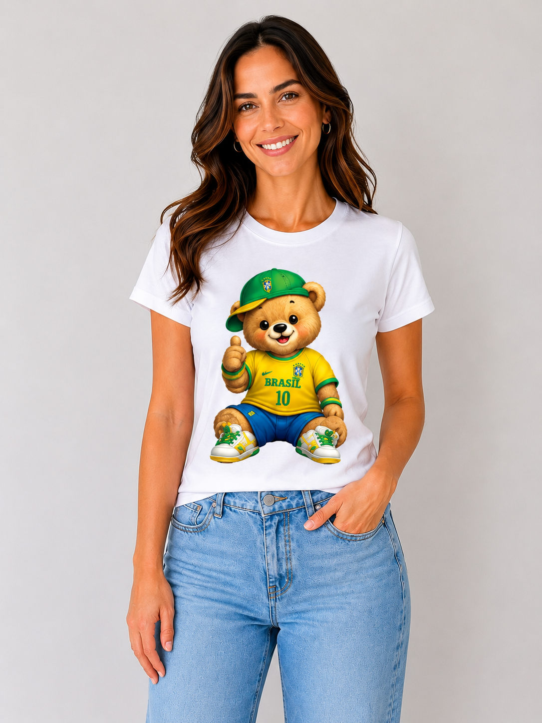 Camiseta Feminina Copa 2026 — Urso Camiseta do Brasil - Centro