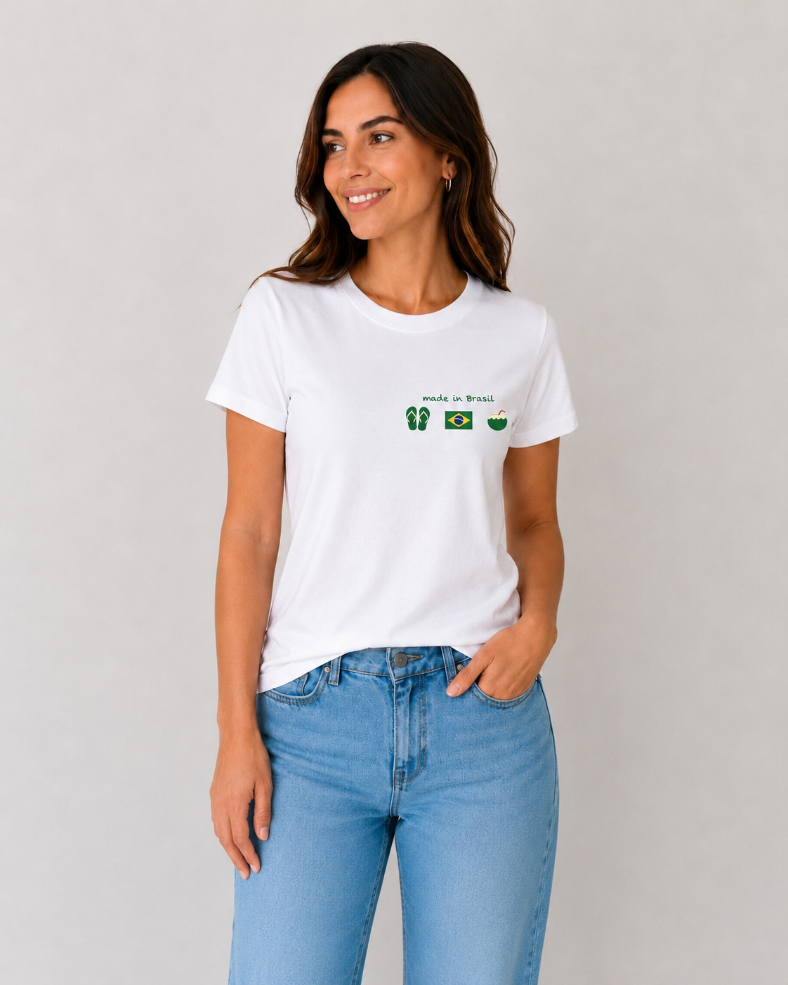 Camiseta Feminina Copa 2026 — 3 Elementos - Peito Esquerdo