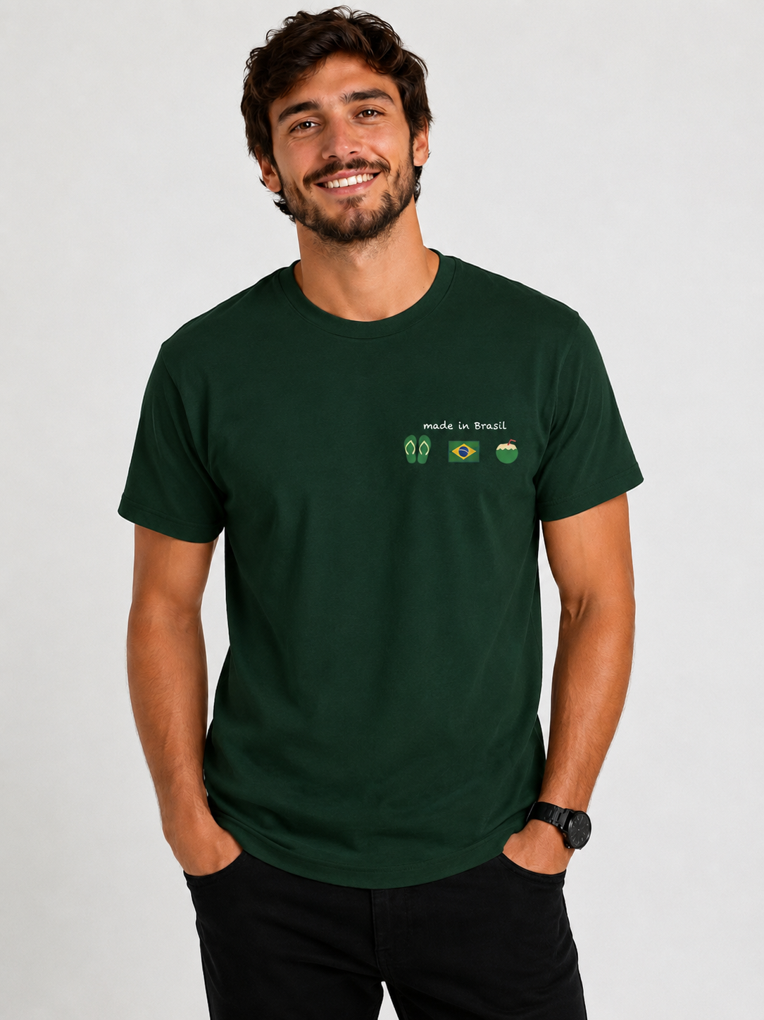 Camiseta Masculina Copa 2026 — 3 Elementos - Peito Esquerdo