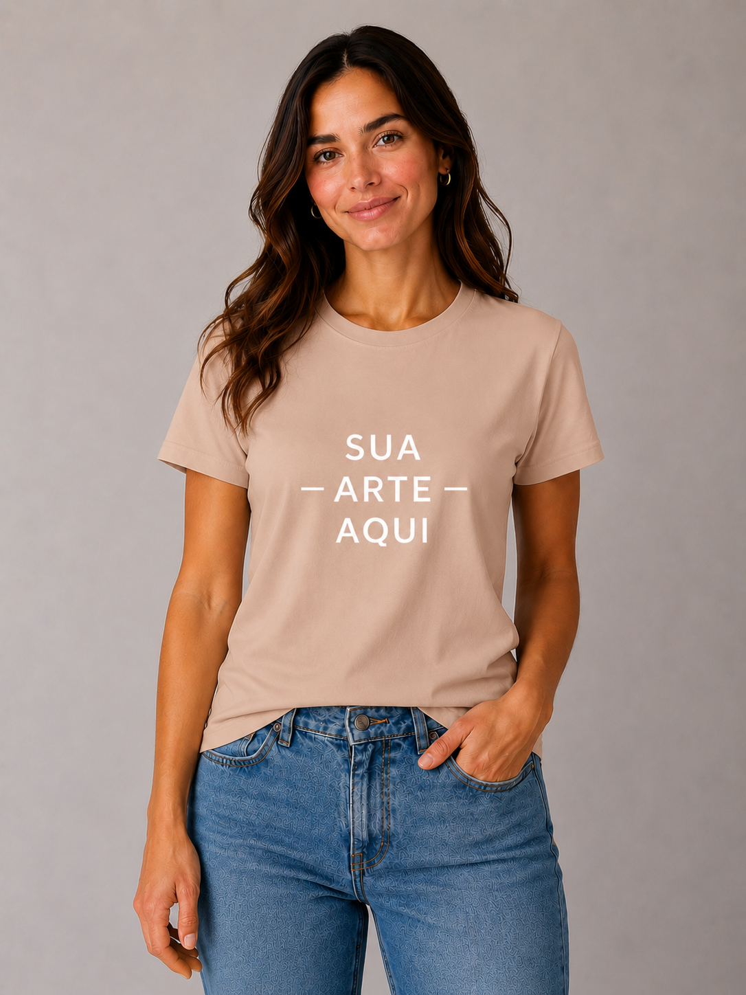 Camiseta Feminina — Personalize a Sua - ESTAMPA NO CENTRO