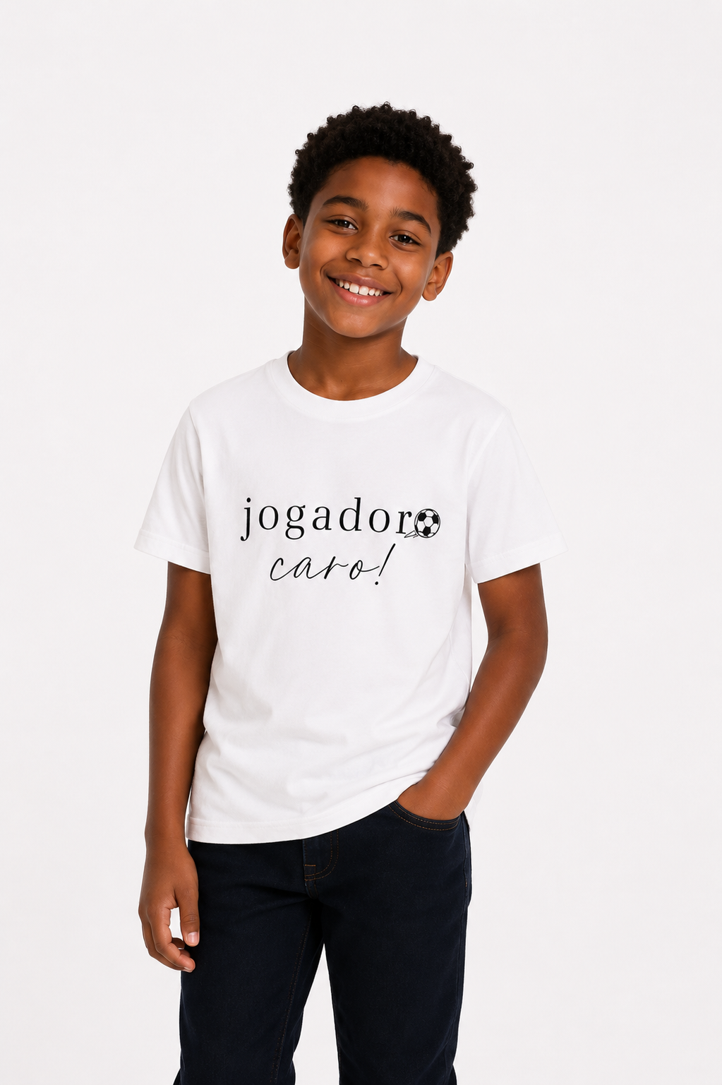 Camiseta Kids Jogador Caro Branca