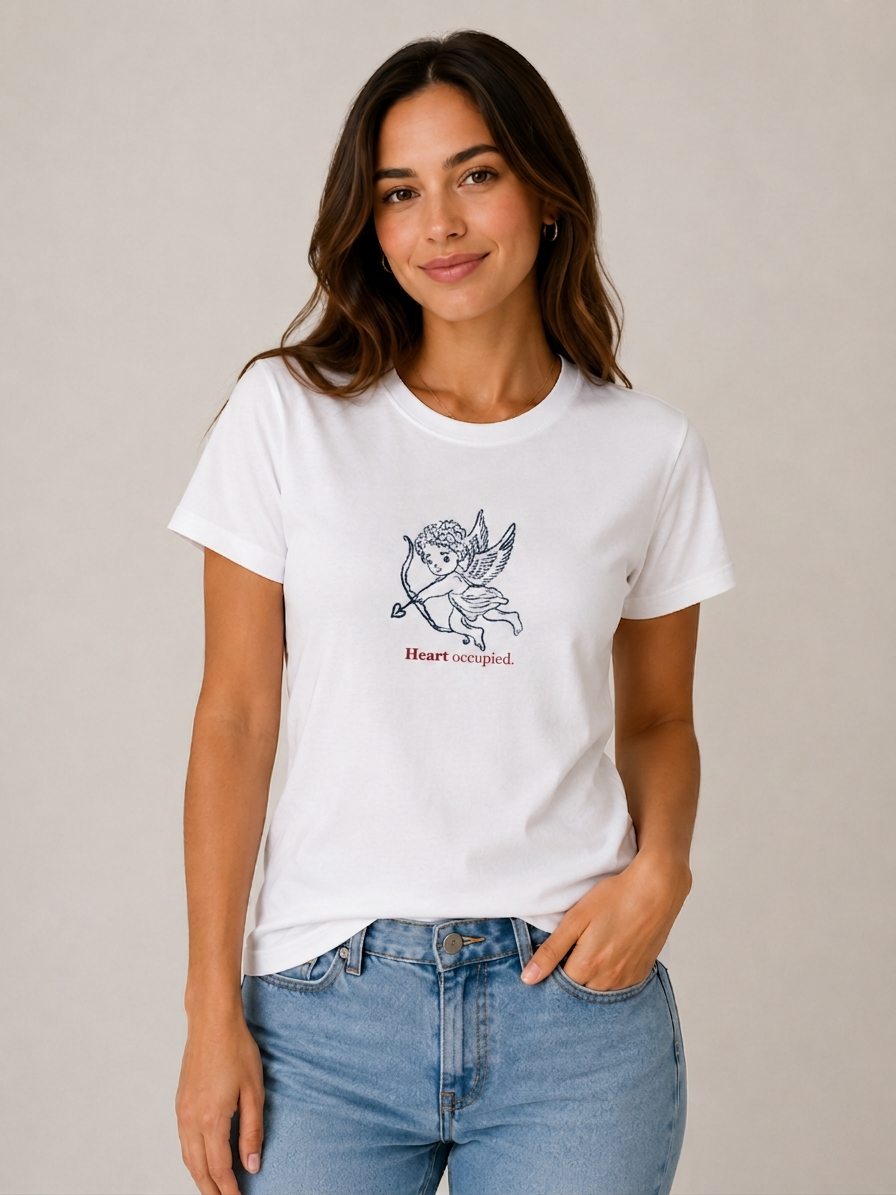 Camiseta Feminina Dia dos Namorados — Cupido - Centro