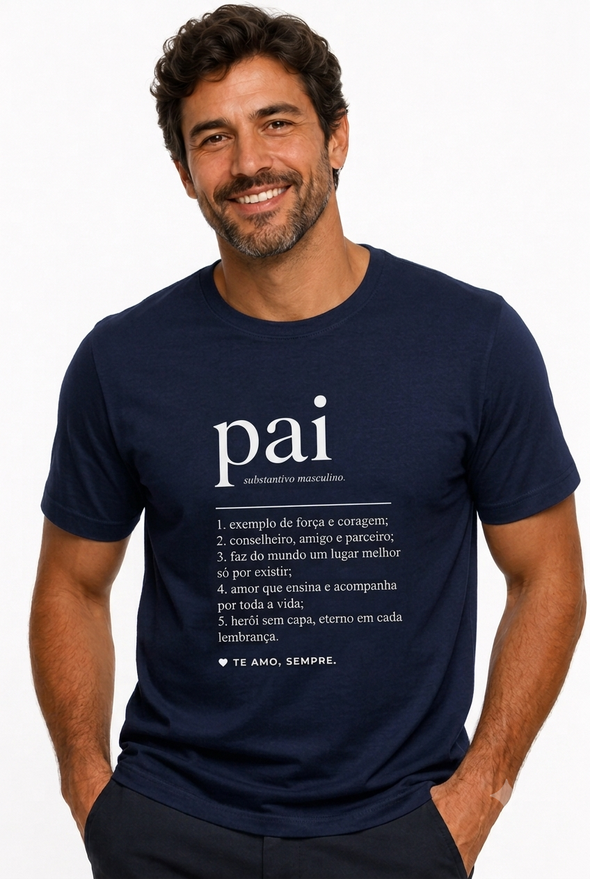 Camiseta Pai Substantivo Azul Marinho