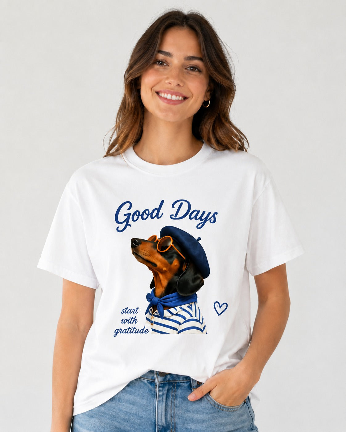 Camiseta Básica Manga Curta Branca Good Days
