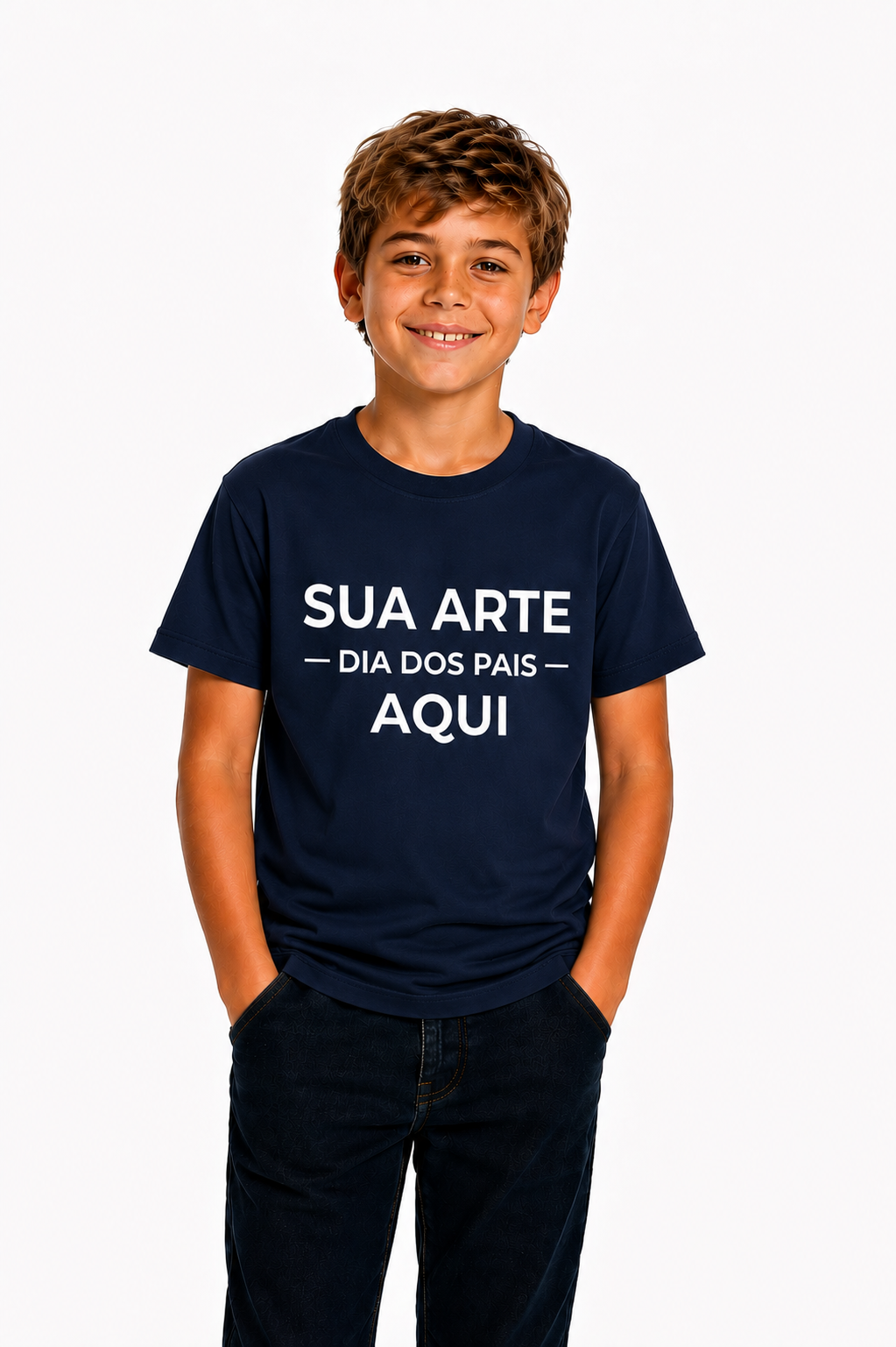 Personalize sua Camiseta Kids Azul Marinho