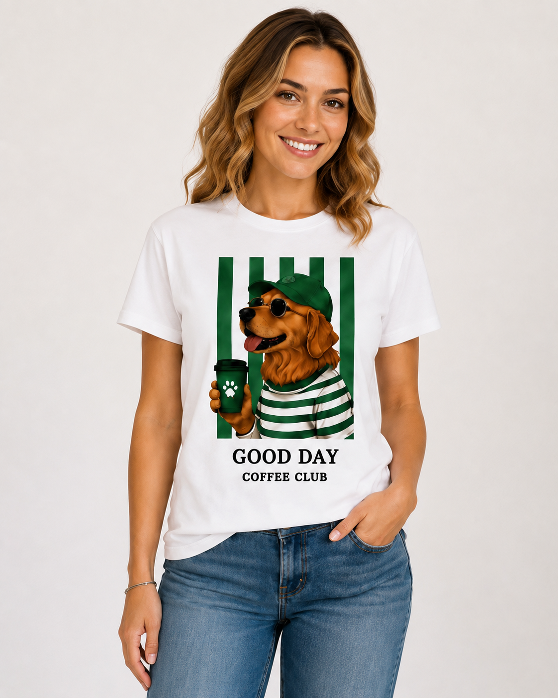 Camiseta Básica Manga Curta Branca Coffee Club