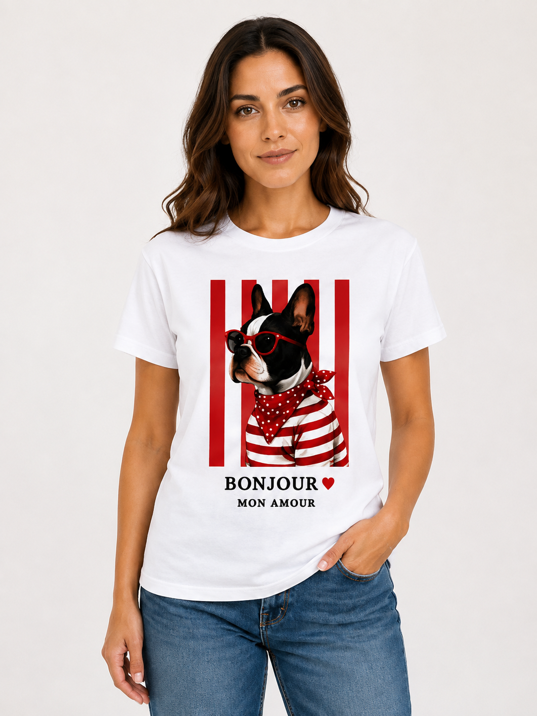 Camiseta Básica Manga Curta Branca Bonjour