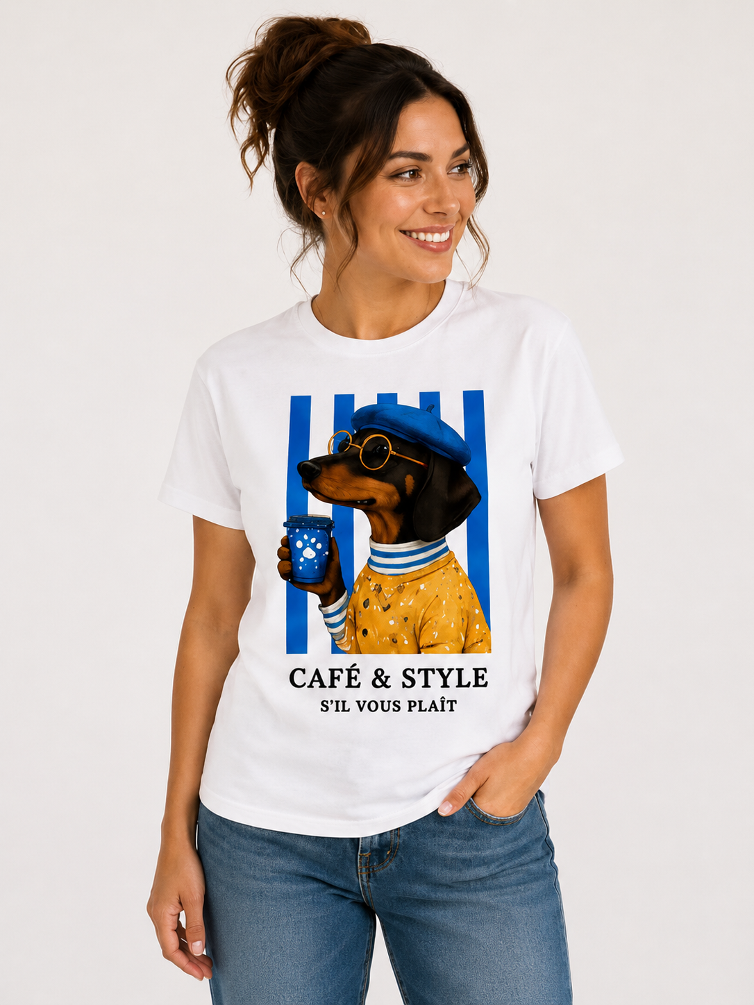 Camiseta Básica Manga Curta Branca Café & Style