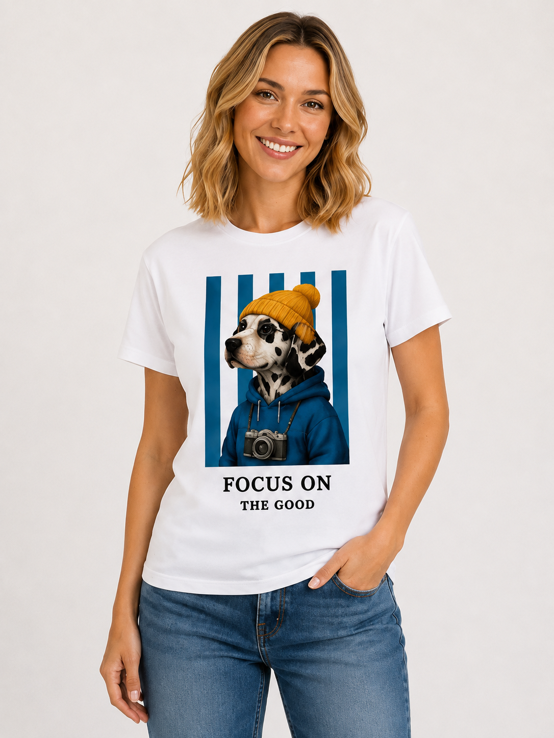 Camiseta Básica Manga Curta Branca Focus On