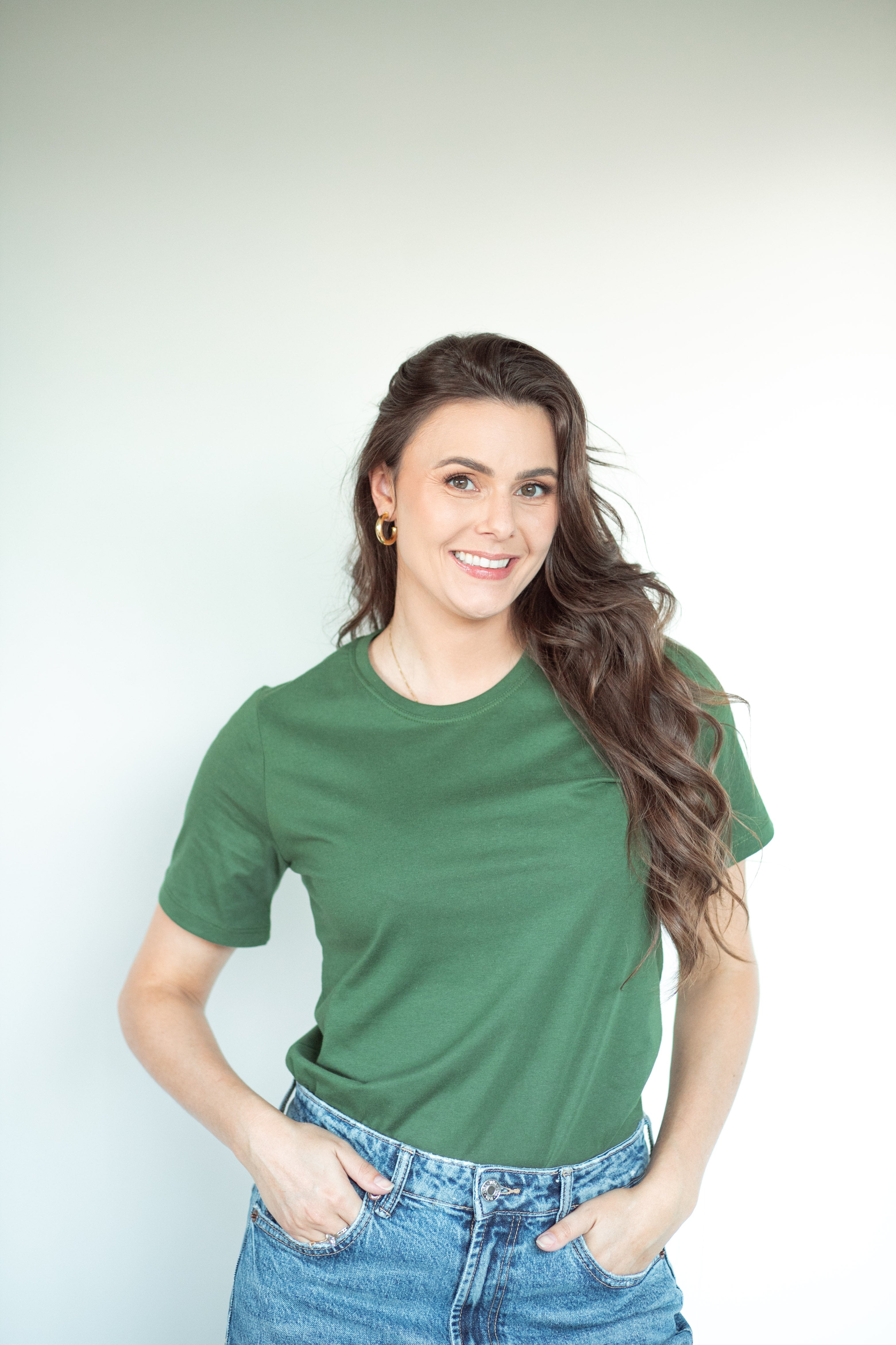 Camiseta Básica Feminina Malha Pima - Verde Watercress