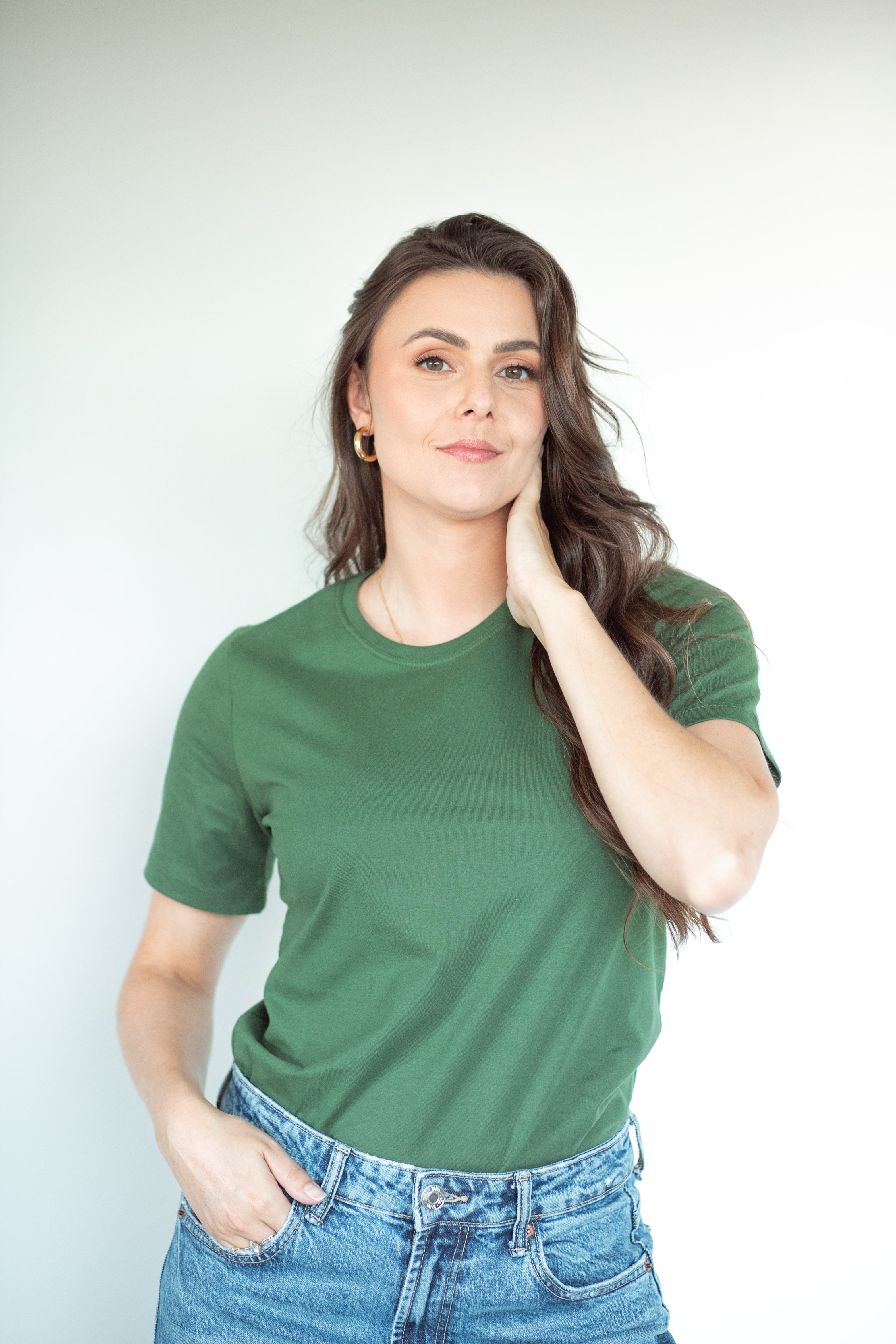 Camiseta Básica Feminina Malha Pima - Verde Watercress