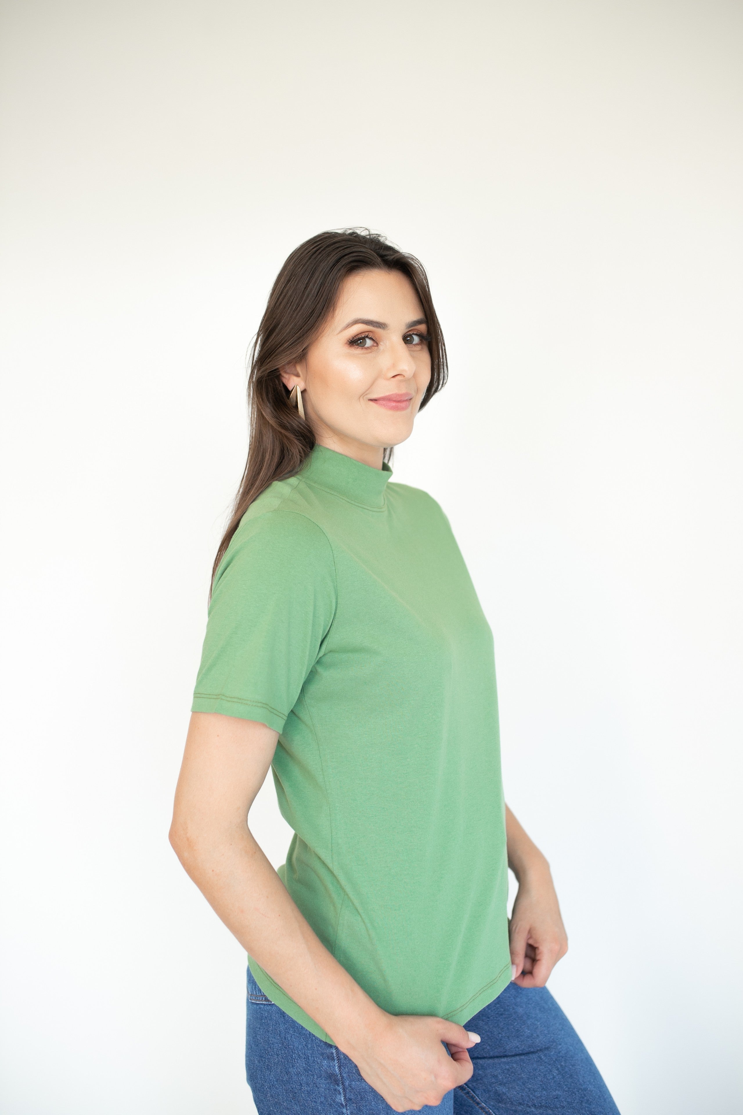 Camiseta Feminina Gola Alta - Verde