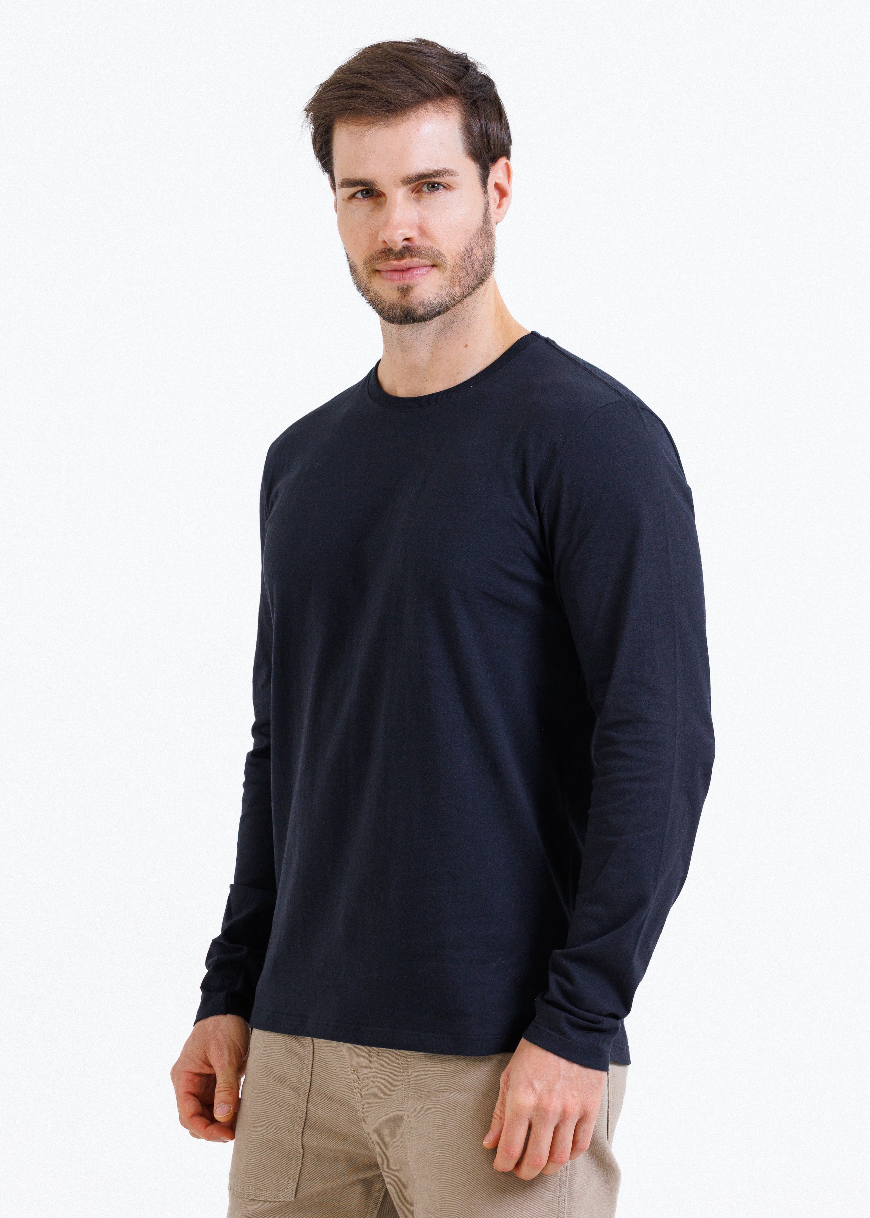 Camiseta Básica Masculina Manga Longa - Preta
