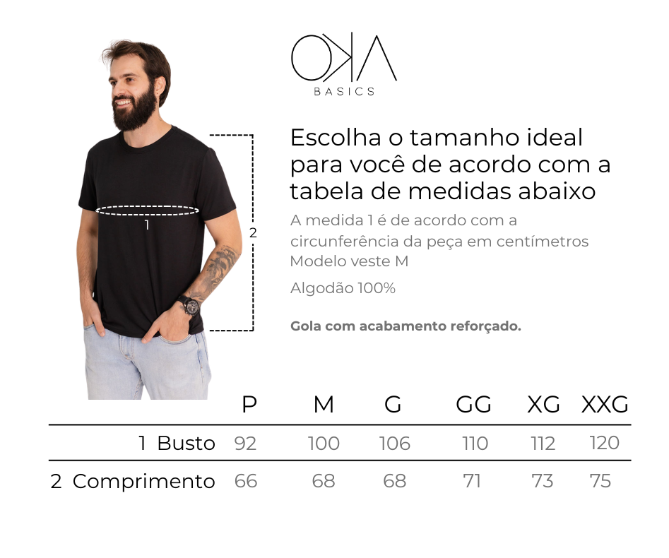 Camiseta Básica Masculina Modal  -  BRANCO