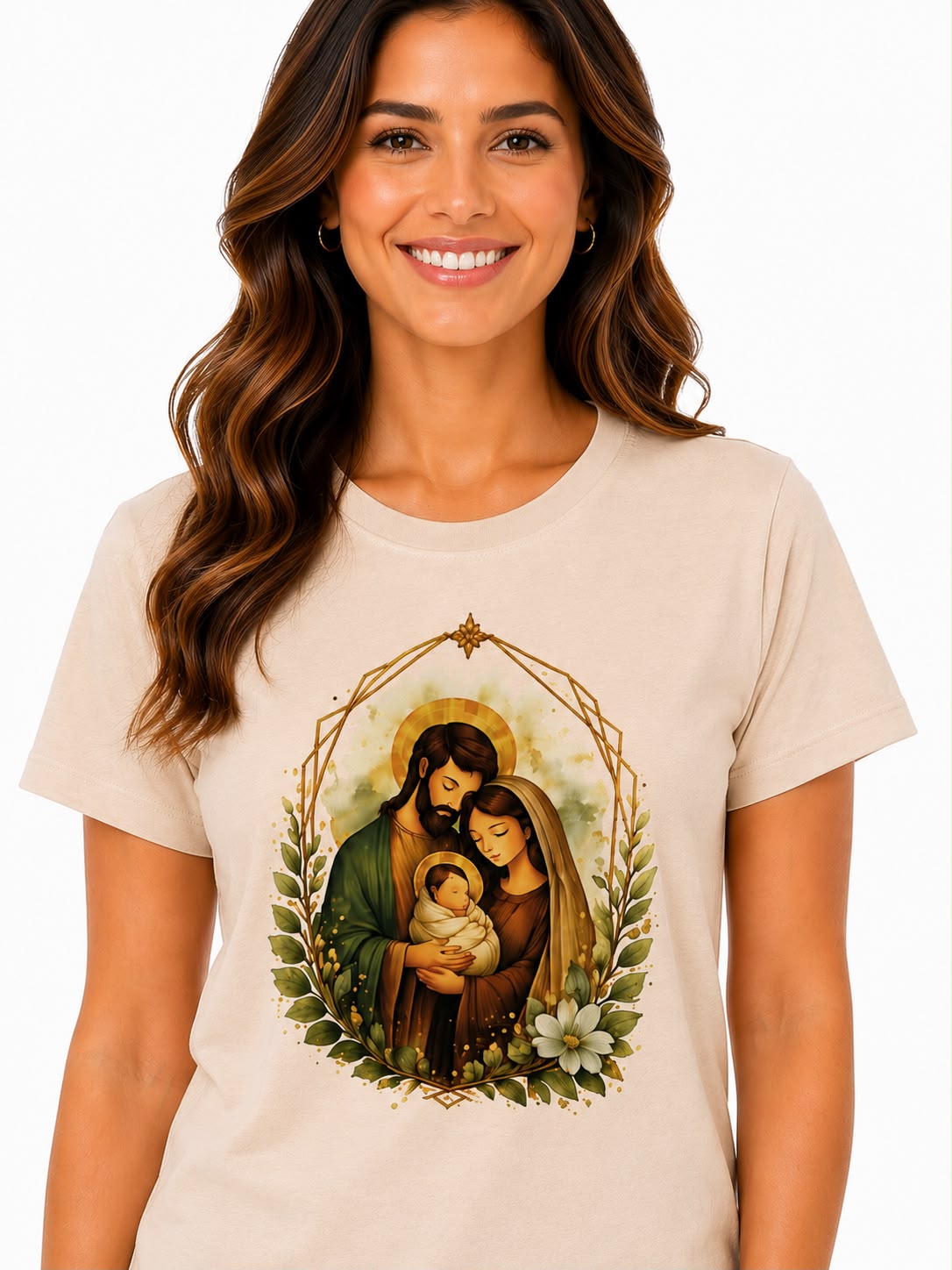 Camiseta Manga Curta Bege Sagrada Família