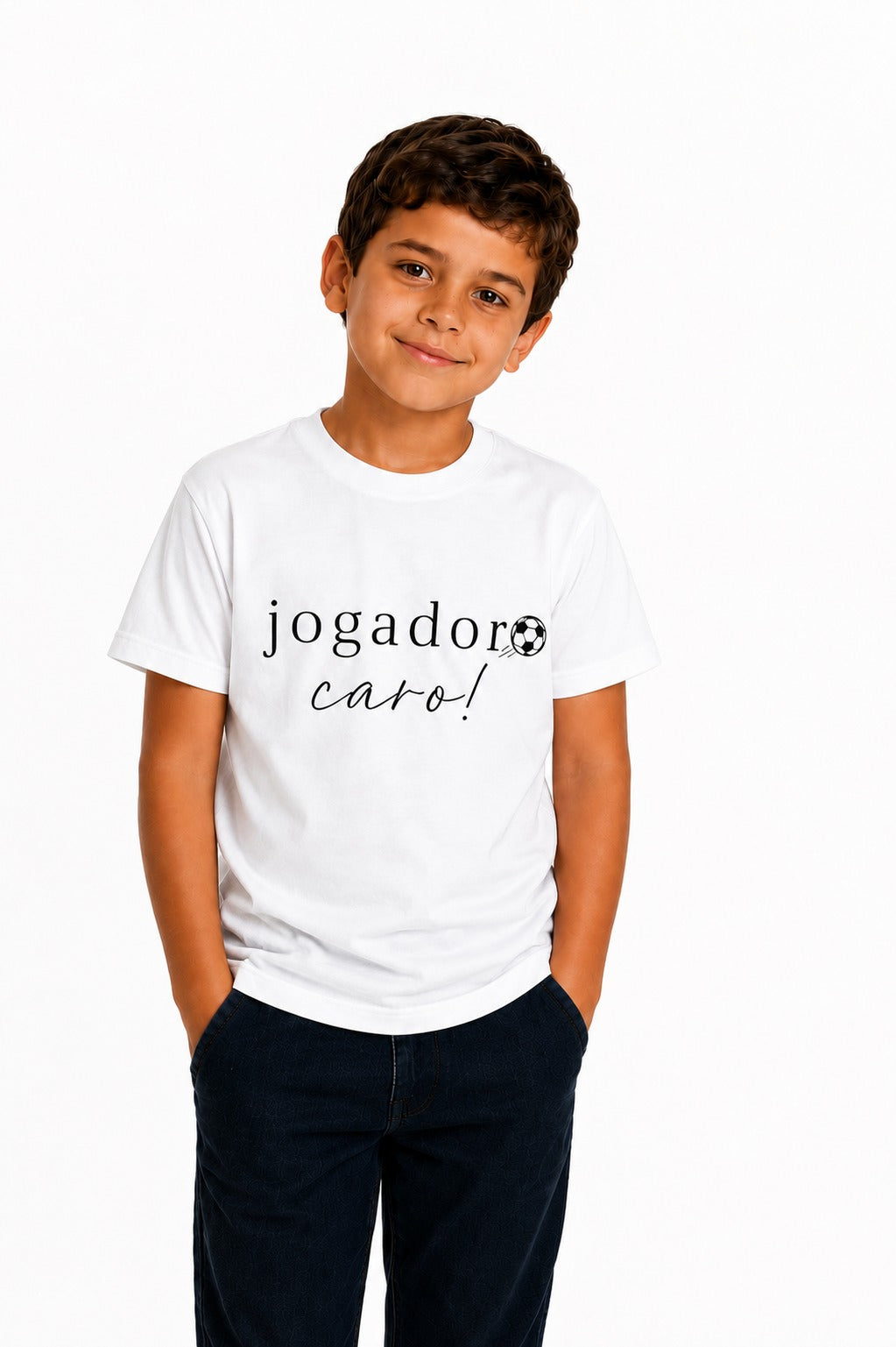 Camiseta Kids Jogador Caro Branca