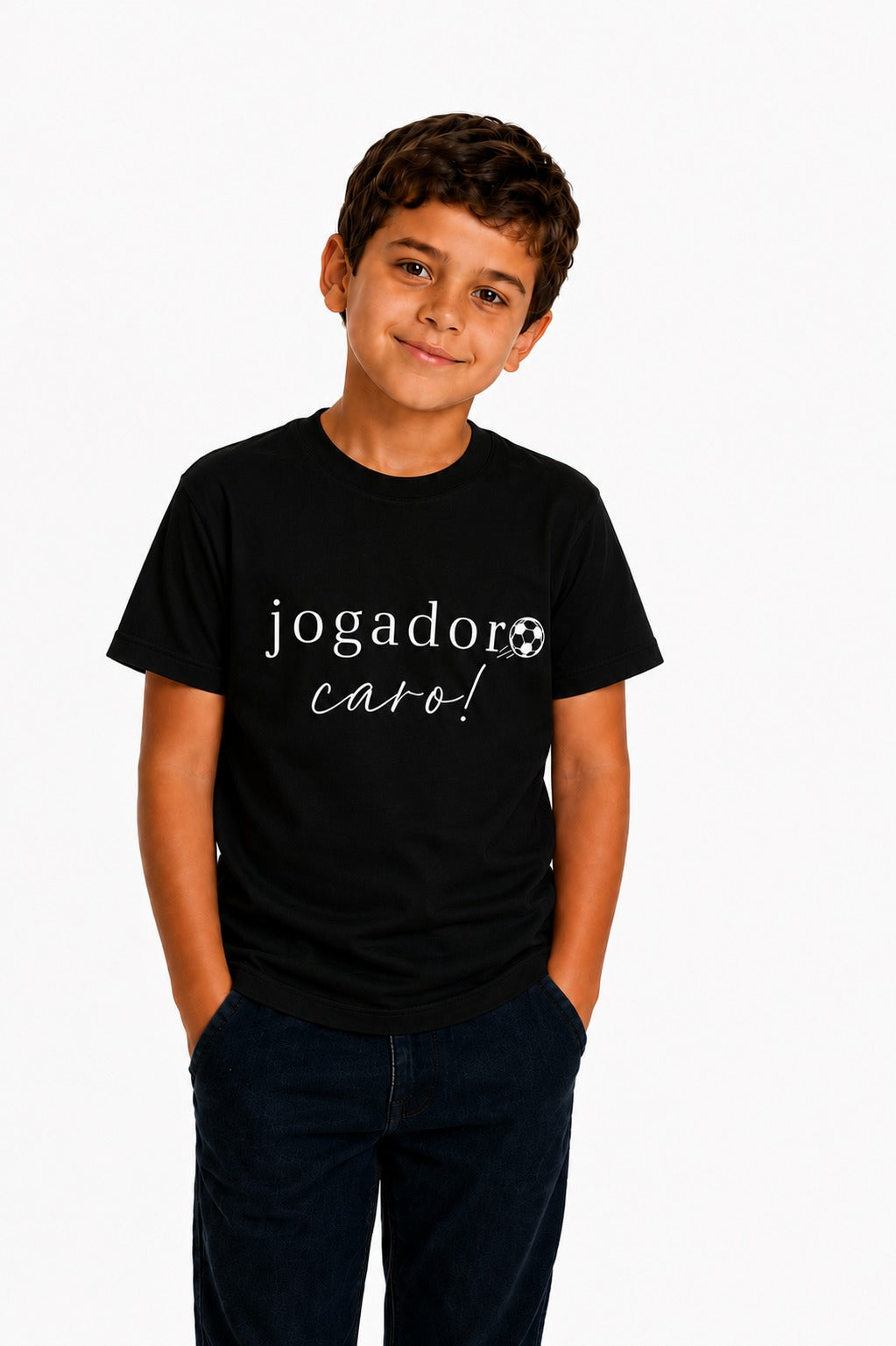 Camiseta Kids Jogador Caro Preta