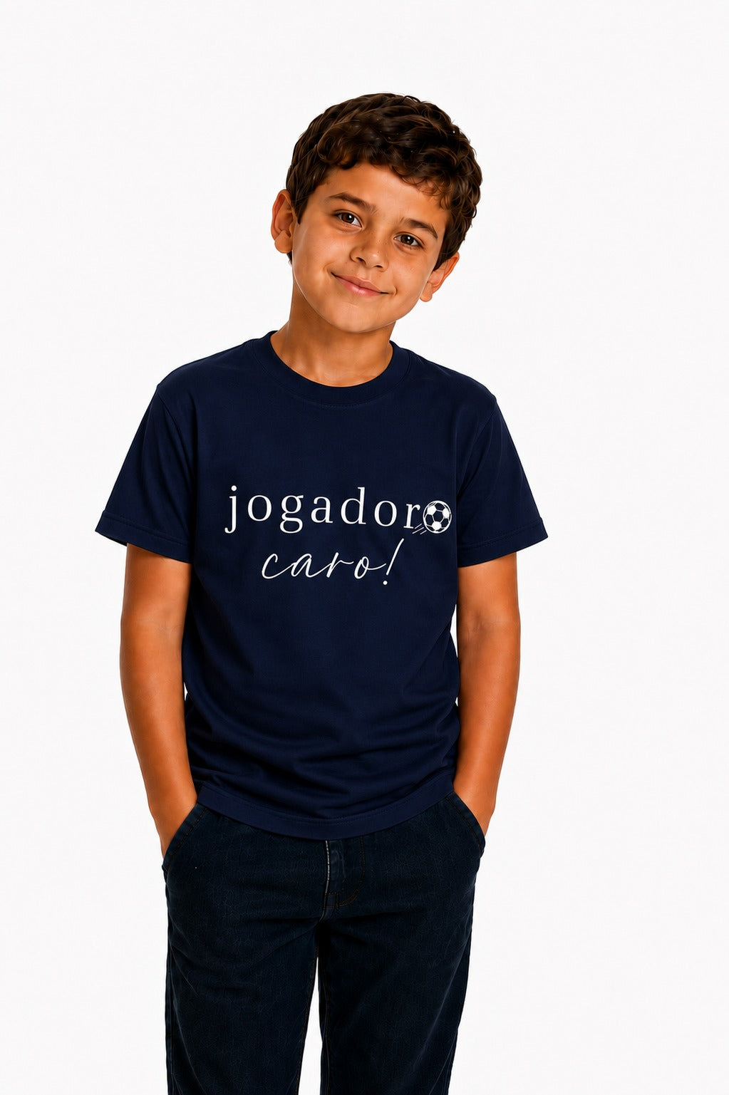 Camiseta Kids Jogador Caro Azul Marinho