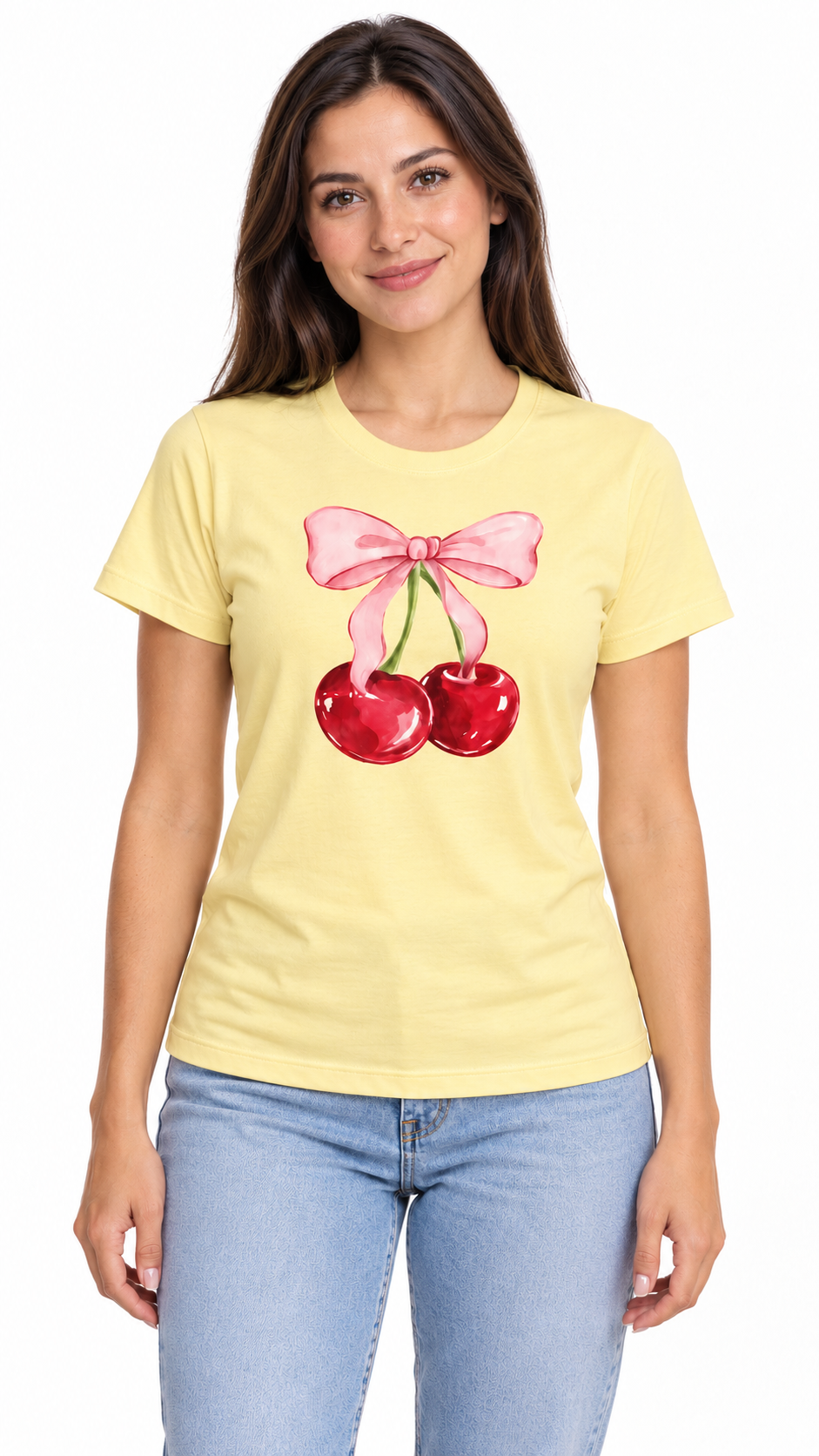 Camiseta Manga Curta Básica Algodão - Amarelo Manteiga Cereja