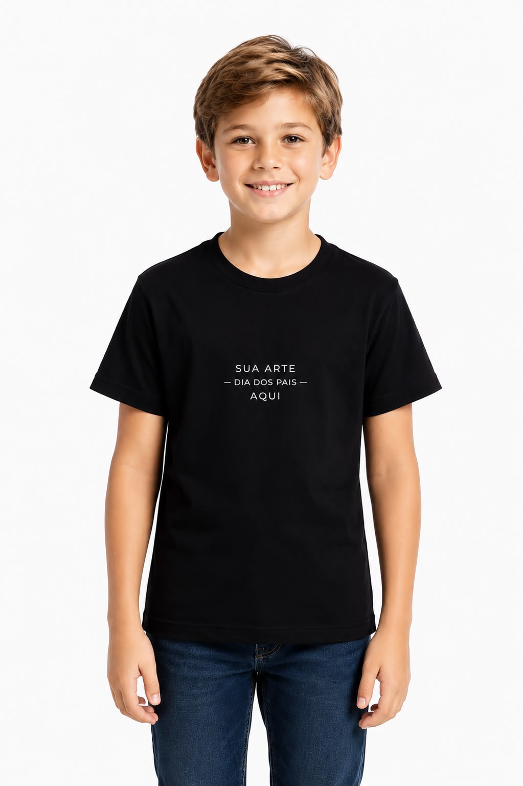 Personalize sua Camiseta Kids  Unissex - Preta