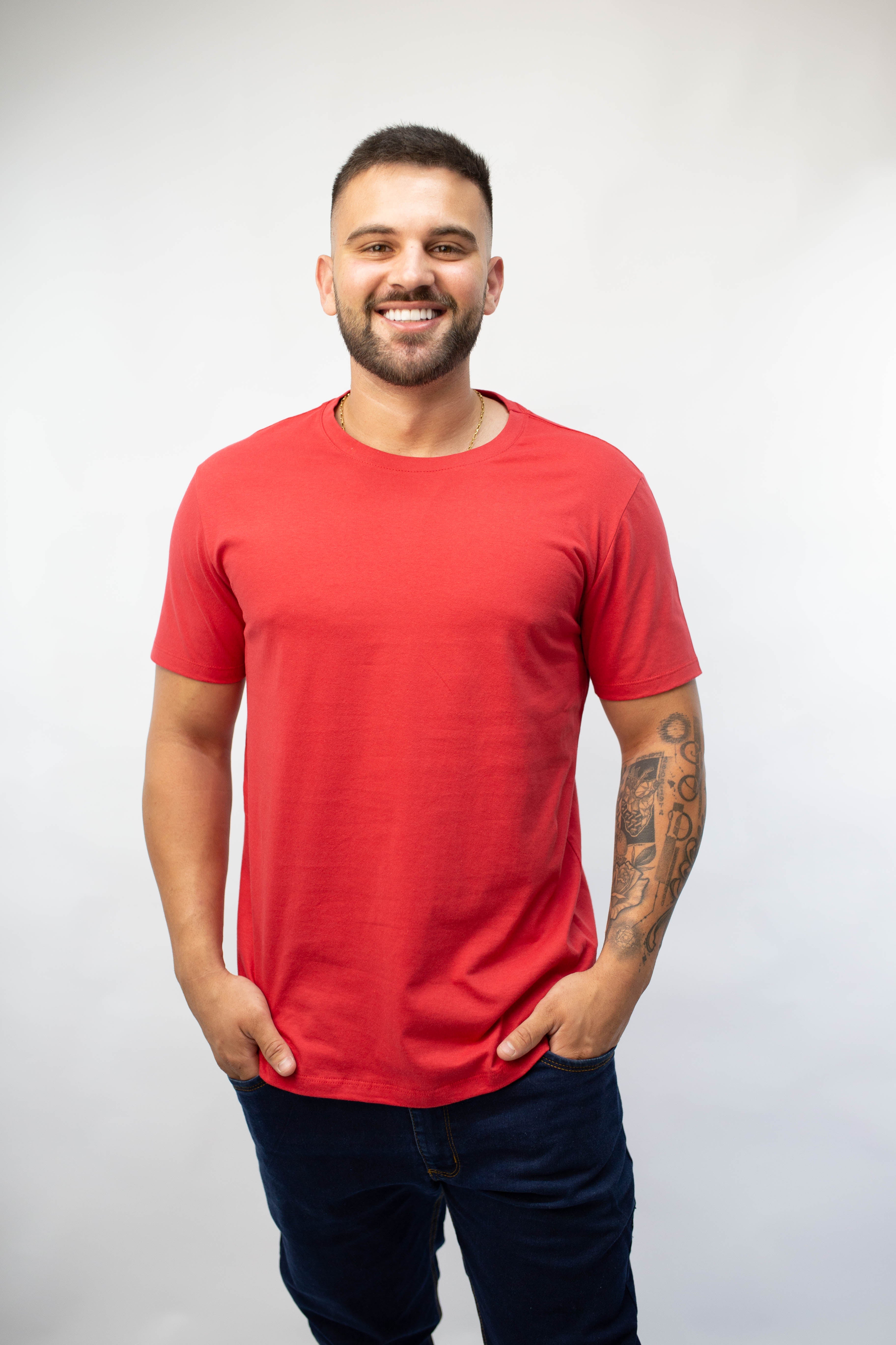 Camiseta Básica Masculina - Vermelho