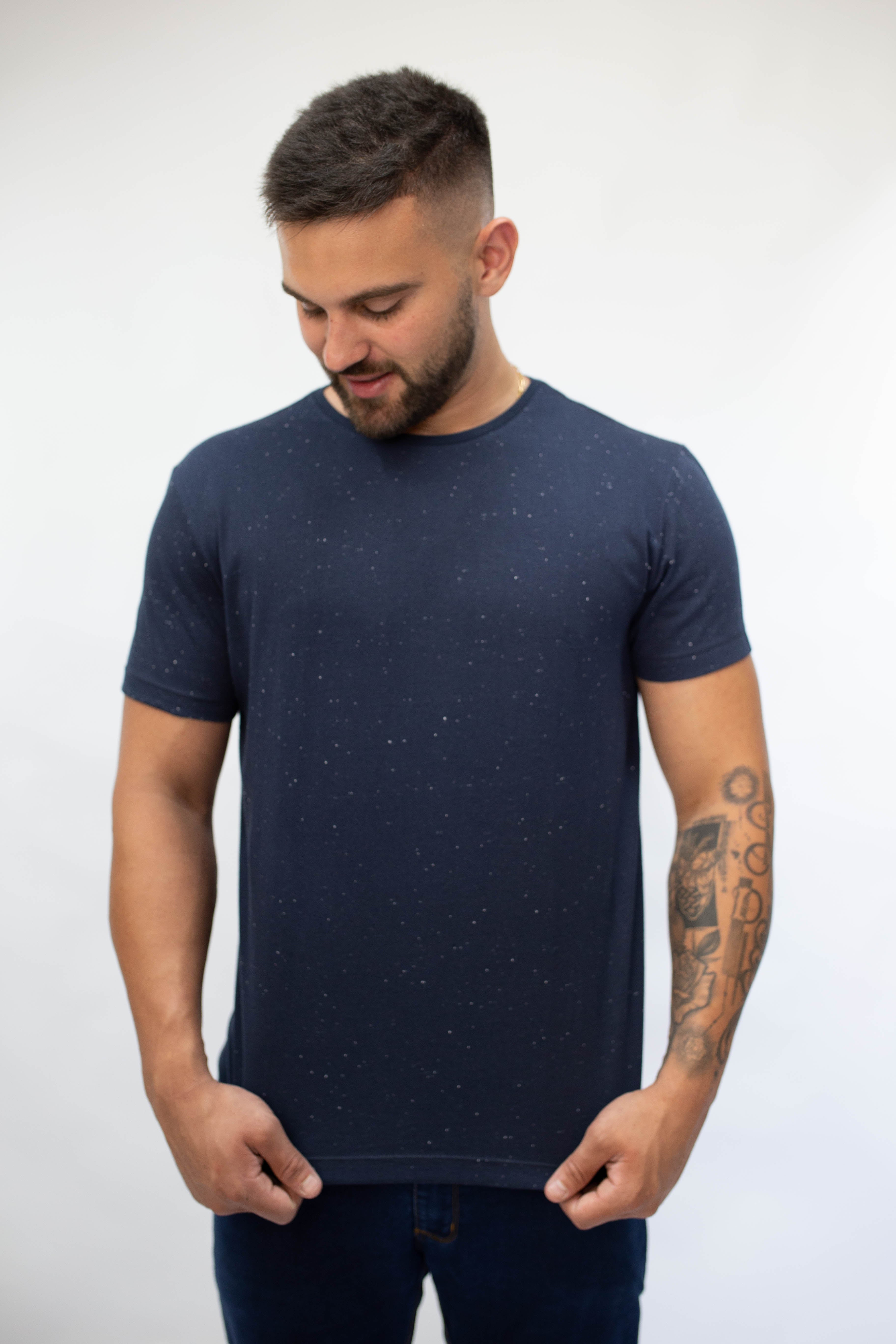 Camiseta Masculina Malha Botonê - Marinho